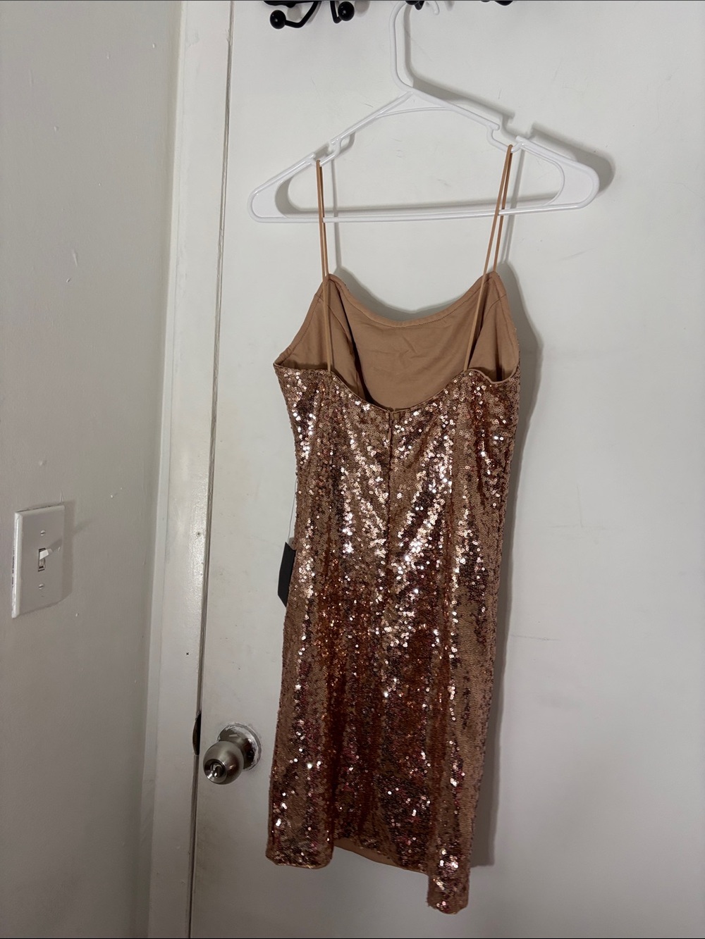 Lulu's Rose Gold Sequin Slip Dress - Picture 3 of 3